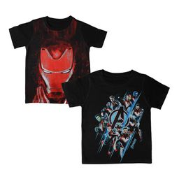 Marvel by Wear Your Mind Boys Pack Of 2 Black Avengers Printed Round Neck T-shirts-image-91