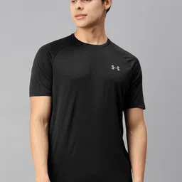 UNDER ARMOUR Men Black Tech 2.0 Solid T-Shirt-image-94