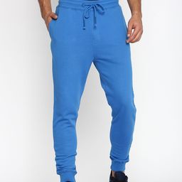 Basics Men Blue Solid Slim-Fit Joggers-image-72