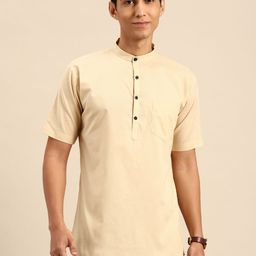 RAJUBHAI HARGOVINDAS Men Mandarin Collar Pure Cotton Kurta-picture-42