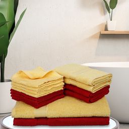 BIANCA Set Of 14 Solid Cotton 380 GSM Towel Set-17