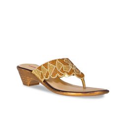 Khadims Women Gold-Toned Embellished Sandals-58
