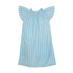 My Little Lambs Girls Blue & Off-White Striped Nightdress-image-83
