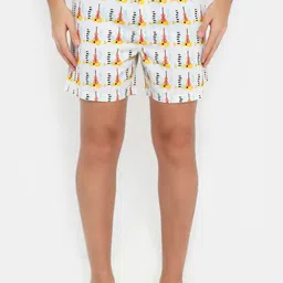 Smugglerz Men White & Red Printed Pure Cotton Boxers TRUMPET-BXR-3