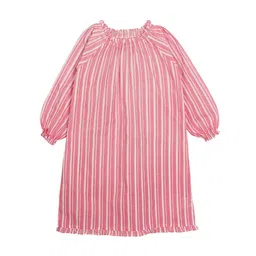 My Little Lambs Girls Pink & White Striped Nightdress-picture-37