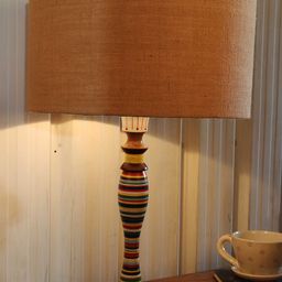 Grated Ginger Beige Printed Bedside Standard Table Lamp with Shade image 4