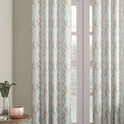 Soumya White & Blue Single Long Door Curtain-image-39
