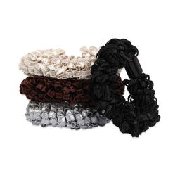 ToniQ Women White & Black Set of 4 Ponytail Holders-21