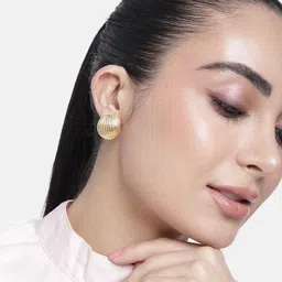 Estele Gold-Plated Circular Studs Earrings-49