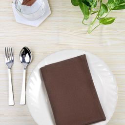 BLANC9 Set Of 8 Taupe Solid Cotton Table Napkins-16