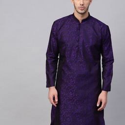 SOJANYA Men Purple Woven Design Straight Kurta-picture-50