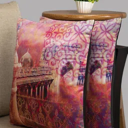 HOUZZCODE Multicoloured Set of 2 Ethnic Motif Square Cushion Covers-78