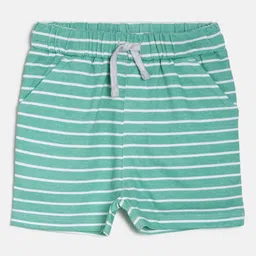 MINI KLUB Boys Green Striped Regular Fit Regular Shorts-picture-11