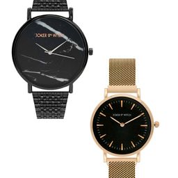 JOKER & WITCH Black & Rose Gold-Toned Jude & Conner Couple Watch Set JWCW192-image-91