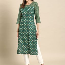 Anouk Women Ethnic Motifs Printed Cotton Kurta-image-74