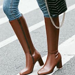 Alamode By Akanksha Women Brown Isabelle Leather Boots-image-81