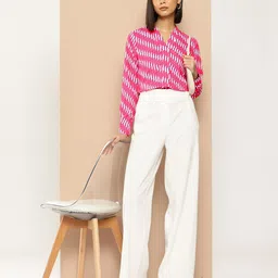 her by invictus Checked Cuffed Sleeves Top-image-59