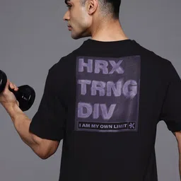 HRX by Hrithik Roshan Typography Printed Drop-Shoulder Sleeves T-shirt-picture-43