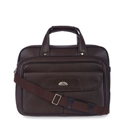 Kara Men Coffee Brown Solid Laptop Bag-17