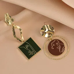 MYKI Gold-Plated Contemporary Drop Earrings-20