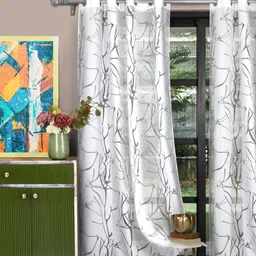 ROSARA HOME Set of 2 White Sheer Door Curtains-24