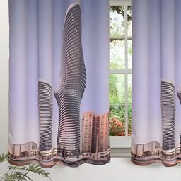 Lushomes Blue & Black Black Out Window Curtain-image-28