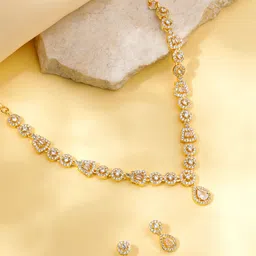 MANSIYAORANGE Gold PlatedAD & CZ Stone Jewelry Set-17
