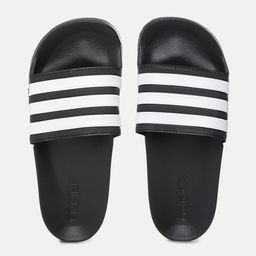 ADIDAS Unisex Black & White Adilette Shower Striped Sliders-picture-27