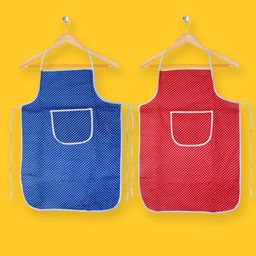 Kuber Industries Unisex Set Of 2 Polka Dots Cotton Waterproof Kitchen Aprons-32