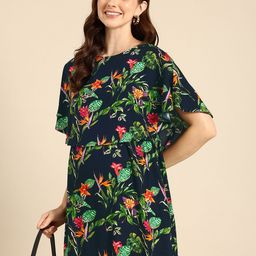 Mystere Paris Floral Print Flared Sleeves Layered Maternity A-Line Maxi Dress-image-17