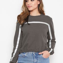 JUMP USA Women Charcoal Grey Striped Sweatshirt-image-20
