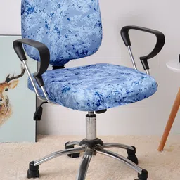 Cortina Set of 4 Blue & White Abstract Chair Covers-14