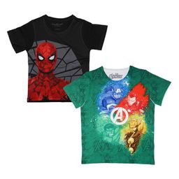 Marvel by Wear Your Mind Boys Pack of 2 Spiderman Printed Round Neck Pure Cotton T-shirts-image-66