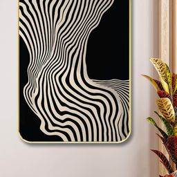 SAF Black & White Abstract Wooden Painting Wall Art-picture-47