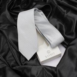 KOVOVE Men Grey Woven Design Broad Neck Tie-image-91