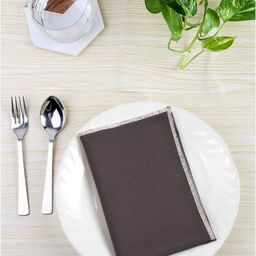 BLANC9 Set Of 8 Brown Solid Table Napkins-34