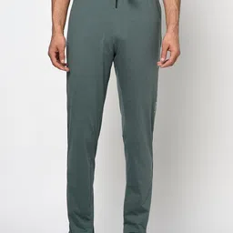 Octave Men Green Solid Cotton Track Pants-picture-20