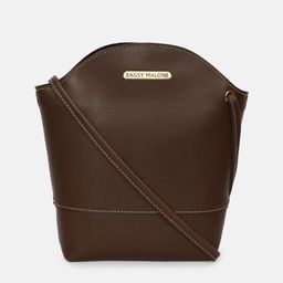 Bagsy Malone Brown PU Bucket Hobo Bag-20