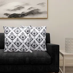 DECOREALM White & Black Set of 2 Ethnic Motifs Square Cushion Covers-picture-18