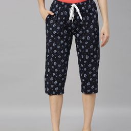 Kryptic Women Conversational Printed Pure Cotton Relaxed Fit Capris-image-64