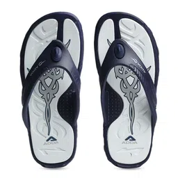Adda Men Navy Blue & White Solid Thong Flip-flops-picture-44