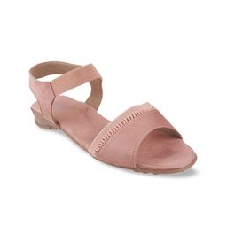 Metro Women Peach-Coloured Solid Open Toe Flats-16