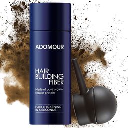 ADOMOUR Set Of 2 Hair Building Fiber With Keratin - 27.5 g With Spray Pump - Medium Brown-34