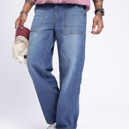 glitchez Men Cool Edge Wide Leg Light Fade Jeans-image-13