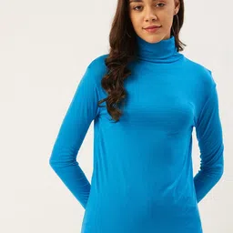 ANVI Be Yourself Women Blue Solid Fitted Top-image-83