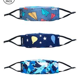Ariana Kids Pack Of 3 3D Printed 7-ply Reusable Pure Cotton Cloth Masks-56