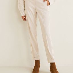 MANGO Women Beige Regular Fit Solid Regular Trousers-image-69