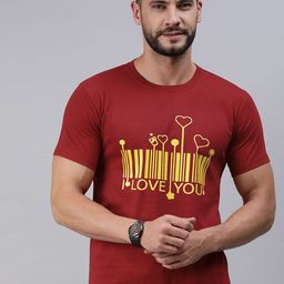 BRATMA Men Red & Yellow Typography Printed Pure Cotton T-shirt-picture-11
