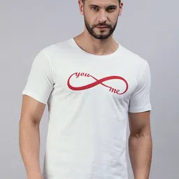 BRATMA Men White & Red Conversational Printed Pure Cotton T-shirt-10