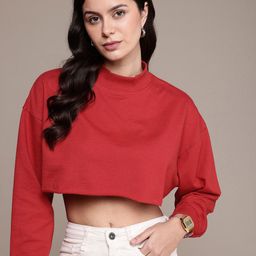 The Roadster Life Co. High Neck Crop Sweatshirt-image-55
